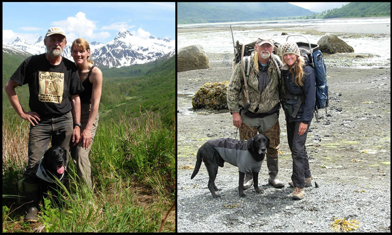 Collage of photos showing a map of Kodiak Island, photos of bears, puffins, and other wildlife